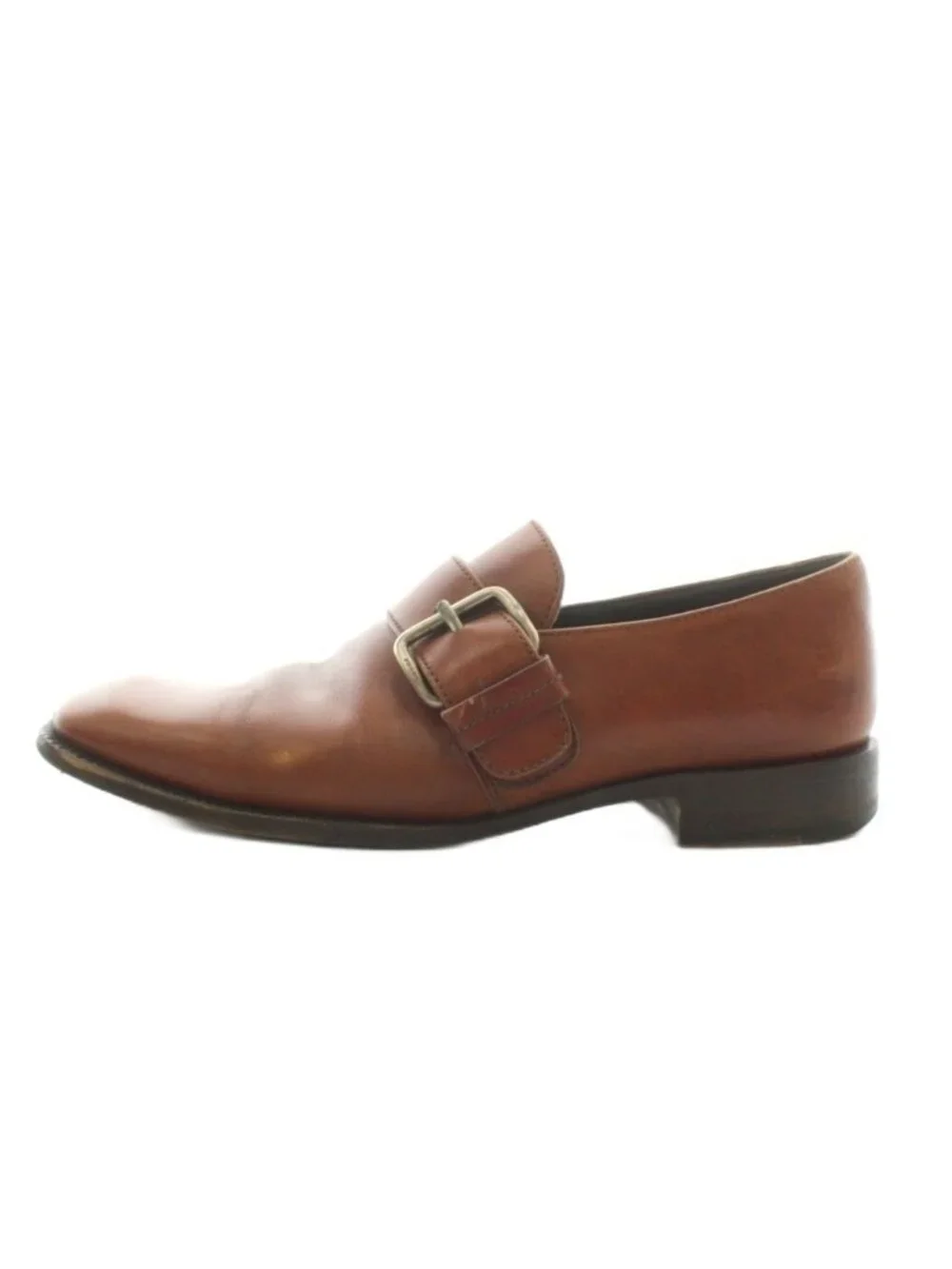 Prada Moccasin Shoes Monk Strap Leather Brown 5